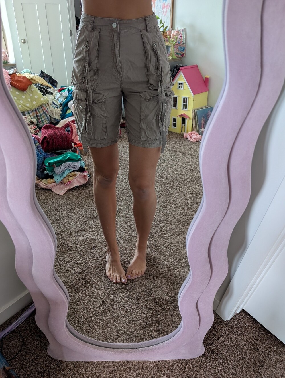 Khaki Utility Cargo Shorts Size 4